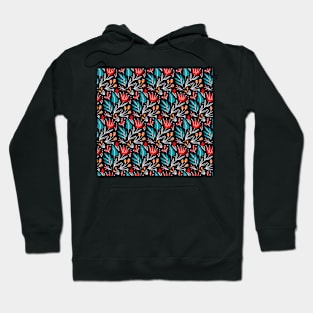 Colorful Red Flower Pattern Hoodie